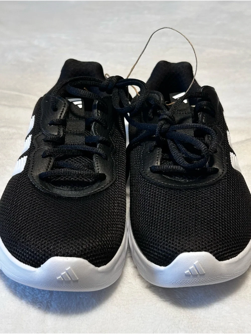 adidas Kids Black and White Mesh Athletic Sneakers